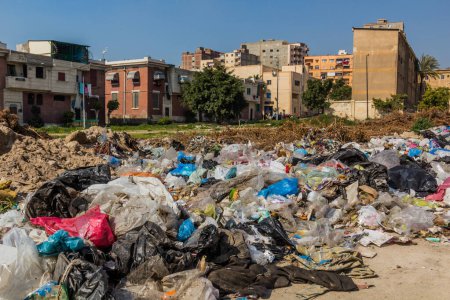 Foto de Rubbish in the streets of Alexandria, Egypt - Imagen libre de derechos