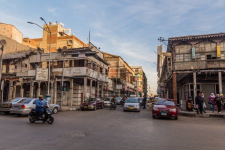Foto de PORT SAID, EGYPT - FEBRUARY 3, 2019: Streets of Port Said, Egypt - Imagen libre de derechos