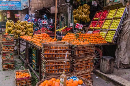 Photo for CAIRO, EGYPT - JANUARY 29, 2019: Fruit stalls at Maghribin Street in Cairo, Egypt - Royalty Free Image