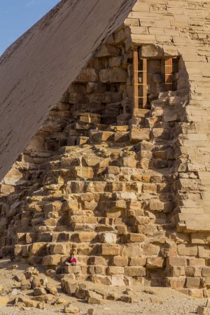 Téléchargez les photos : Détail de la pyramide courbée à Dahshur, Egypte - en image libre de droit