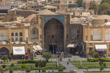 Photo for ISFAHAN, IRAN - JULY 9, 2019: Bazaar entrance (Keisaria gate) at Naqsh-e Jahan Square in Isfahan, Iran - Royalty Free Image