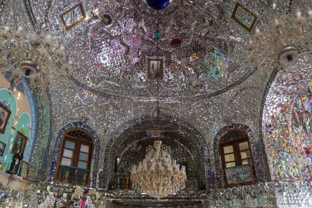 Photo for KERMANSHAH, IRAN - JULY 11, 2019: Mirror dome in Biglar Beigi Tekyeh (Tekyeh Biglarbeygi) Hosseinieh shrine in Kermanshah, Iran - Royalty Free Image