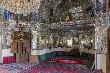 Photo for KERMANSHAH, IRAN - JULY 11, 2019: Mirror hall in Biglar Beigi Tekyeh (Tekyeh Biglarbeygi) Hosseinieh shrine in Kermanshah, Iran - Royalty Free Image