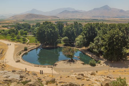 Foto de Pond in the archeological area of Bisotun, Iran - Imagen libre de derechos