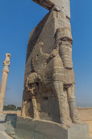 Photo for Bull's body and human's head statue at the Gate of Nations in Persepolis, Iran - Royalty Free Image