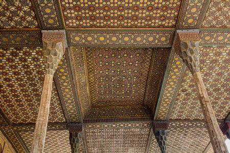 Photo for ISFAHAN, IRAN - JULY 9, 2019: Terrace ceiling of Ali Qapu Palace in Isfahan, Iran - Royalty Free Image