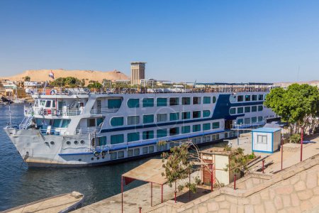 Photo for Cruise ship on the river Nile in Aswan, Egypt - Royalty Free Image