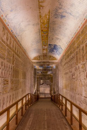 Photo for LUXOR, EGYPT - FEB 20, 2019: Ramesses IV tomb in the Valley of the Kings at the Theban Necropolis, Egypt - Royalty Free Image