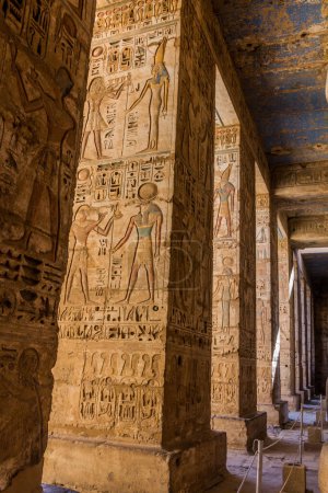 Photo for Columns of Medinet Habu (Mortuary temple of Ramesses III) at the Theban Necropolis, Egypt - Royalty Free Image