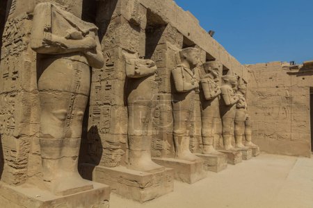 Photo for Pharaoh statues in the Amun Temple enclosure in Karnak, Egypt - Royalty Free Image
