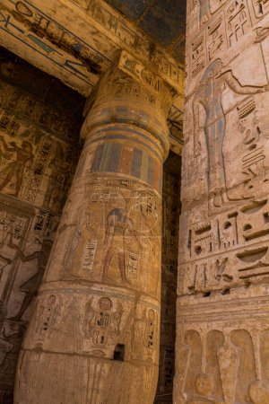 Photo for Column in Medinet Habu (Mortuary temple of Ramesses III) at the Theban Necropolis, Egypt - Royalty Free Image