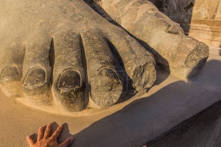 Téléchargez les photos : Detail of Ramses II statue feet at the Luxor temple, Egypt - en image libre de droit