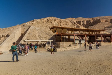 Photo for LUXOR, EGYPT - FEB 20, 2019: Tourists visit Valley of the Kings at the Theban Necropolis, Egypt - Royalty Free Image