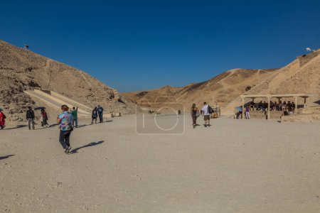 Photo for LUXOR, EGYPT - FEB 20, 2019: Tourists visit Valley of the Kings at the Theban Necropolis, Egypt - Royalty Free Image