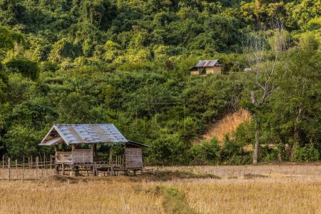 Foto de Paisaje rural cerca del pueblo de Muang Ngoi Neua, Laos. - Imagen libre de derechos