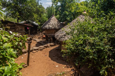Téléchargez les photos : Cabanes typiques dans le village de Konso, Ethiopie - en image libre de droit