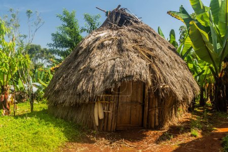 Foto de Tradicional cabaña Dorze tejida de bambú, Etiopía - Imagen libre de derechos