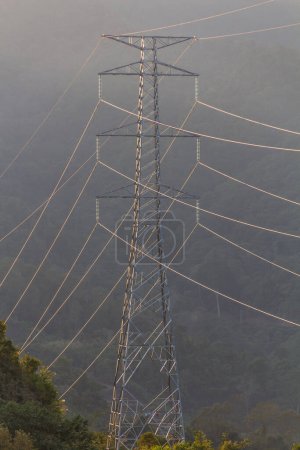 Photo for High voltage transmission lines in Phongsali province, Laos - Royalty Free Image