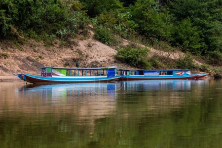 Photo for Boats at Nam Ou river, Laos - Royalty Free Image