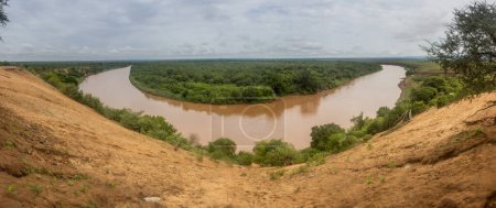 Foto de Vista del río Omo cerca del pueblo de Korcho, Etiopía - Imagen libre de derechos