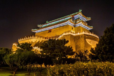 Photo for Night view of the Archery tower of Zhengyangmen (Gate of the Zenith Sun) in Beijing, China - Royalty Free Image