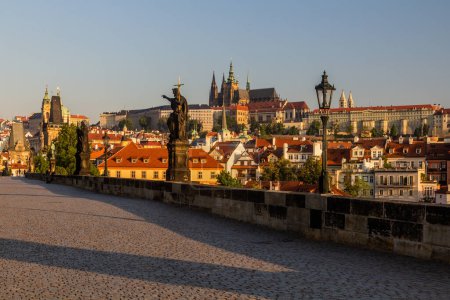 Photo for View of Prague castle from the Charles Bridge in Prague, Czech Republic - Royalty Free Image