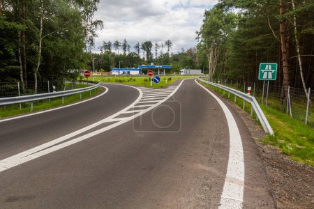 Photo for U CTYR KAMENU, CZECHIA - JULY 5, 2020: Motorway D10 interchange in the Czech Republic - Royalty Free Image