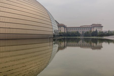 Photo for BEIJING, CHINA - OCTOBER 17, 2019: Detail of the National Centre for the Performing Arts in Beijing, China - Royalty Free Image