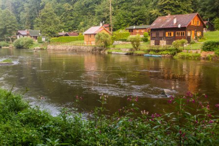 Téléchargez les photos : Cabanes dans les arbres le long de la rivière Luznice, République tchèque - en image libre de droit