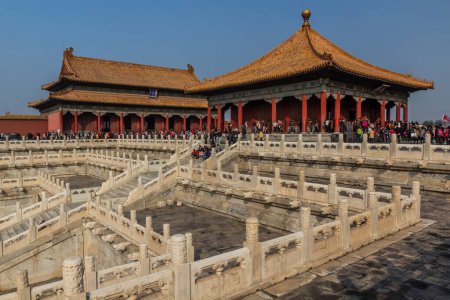 Photo for BEIJING, CHINA - OCTOBER 18, 2019:  Hall of Central Harmony in the Forbidden City in Beijing, China - Royalty Free Image