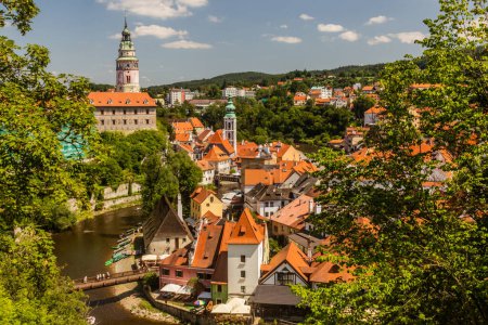 Photo for Aerial view of Cesky Krumlov town, Czech Republic - Royalty Free Image