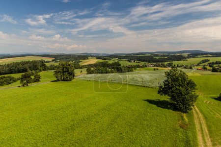 Photo for Aerial view of rural landscape near Horni Cermna, Czech Republic - Royalty Free Image