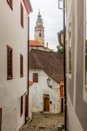 Photo for View of a narrow alley in Cesky Krumlov, Czech Republic - Royalty Free Image