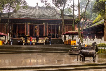Photo for LE SHAN, CHINA  - NOVEMBER 6, 2019: Lingyun Temple in Le Shan, Sichuan province, China - Royalty Free Image