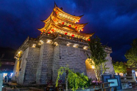 Photo for Evening view of Wuhua tower in Dali ancient city, Yunnan province, China - Royalty Free Image
