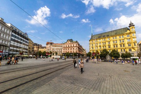 Photo for BRNO, CZECHIA - SEPTEMBER 7, 2021: Namesti Svobody (Freedom Square) in Brno, Czech Republic - Royalty Free Image