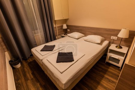 Photo for BUDAPEST, HUNGARY - SEPTEMBER 8, 2021: Room of East Station DeLuxe accomodation in Budapest, Hungary - Royalty Free Image