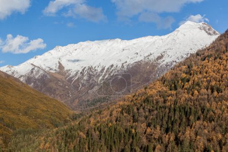 Téléchargez les photos : Montagnes dans la vallée de Haizi près de la montagne Siguniang dans la province du Sichuan, Chine - en image libre de droit