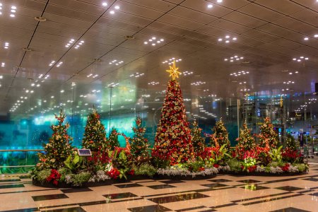 Photo for SINGAPORE, SINGAPORE - DECEMBER 17, 2019: Christmas tree at Singapore Changi Airport - Royalty Free Image