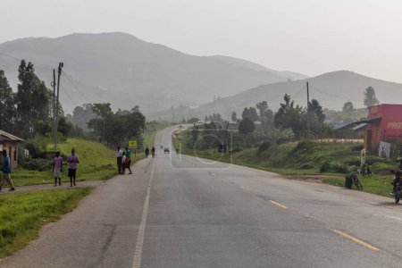 Photo for SOUTHERN UGANDA - MARCH 17, 2020: Kabale - Mbarara Road in Uganda - Royalty Free Image