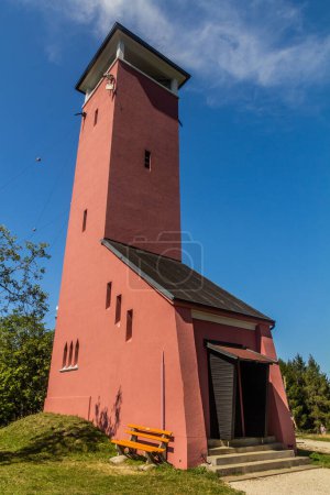 Photo for Raichberg obsrevation tower in Swabian Jura  in the state of Baden-Wuerttemberg, Germany - Royalty Free Image