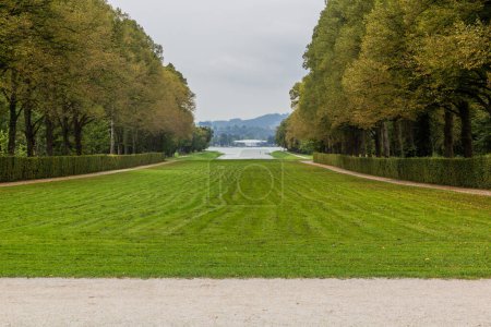 Photo for Lawn and the Grand canal at Herreninsel in Chiemsee lake, Bavaria state, Germany - Royalty Free Image
