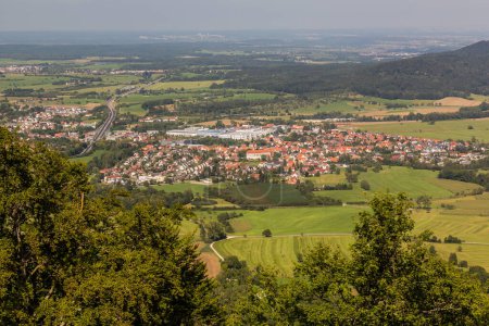 Photo for Aerial view of Hechingen in the state of Baden-Wuerttemberg, Germany - Royalty Free Image
