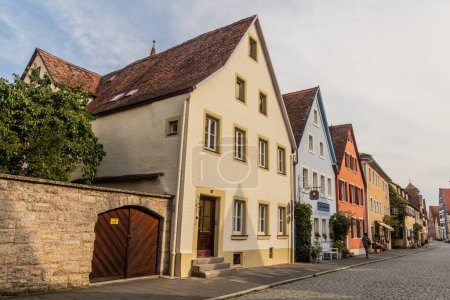 Photo for ROTHENBURG, GERMANY - AUGUST 29, 2019: Old houses in Rothenburg ob der Tauber, Bavaria state, Germany - Royalty Free Image