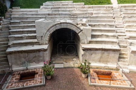Photo for Ancient Stadium of Philipopolis ruins under the modern Plovdiv, Bulgaria - Royalty Free Image