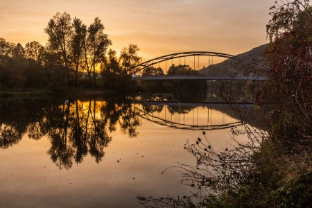 Photo for Bridge over Berounka river in Karlstejn village, Czech Republic - Royalty Free Image