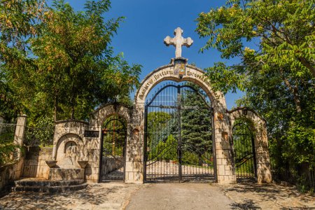 Photo for MATKA, NORTH MACEDONIA - AUGUST 10, 2019: Gate of the Macedonian Monastery Assumption of the Holy Mother of God - Matka in North Macedonia - Royalty Free Image