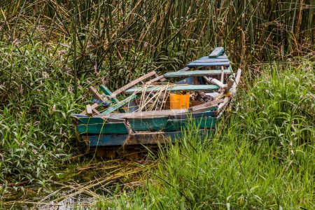Photo for OLd wooden boat at Awassa lake, Ethiopia - Royalty Free Image