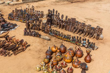 Photo for TURMI, ETHIOPIA - FEBRUARY 3, 2020: Souvenirs made by Hamer tribe for sale in Turmi, Ethiopia - Royalty Free Image