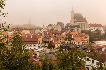 Photo for Morning foggy view of Cesky Krumlov, Czech Republic - Royalty Free Image